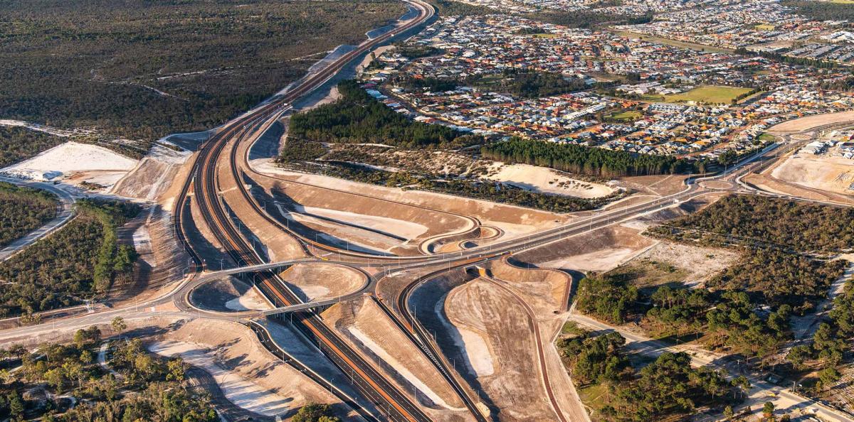 Aerial view of suburban Perth