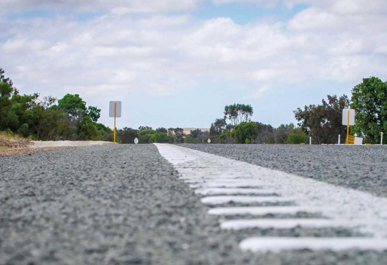Eye level view of road surface